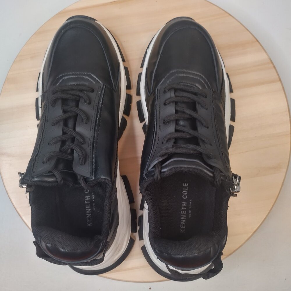 Kenneth Cole New York Nikos Black & White Chunky Platform Sneakers Women US 10M - Picture 12 of 14
